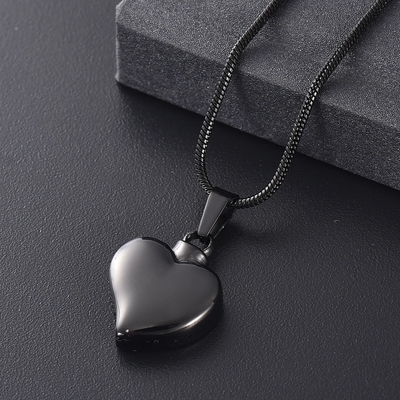 Decoration Heart Cremation Pendant Memorial Necklace Ashes Holder Urn High Polished