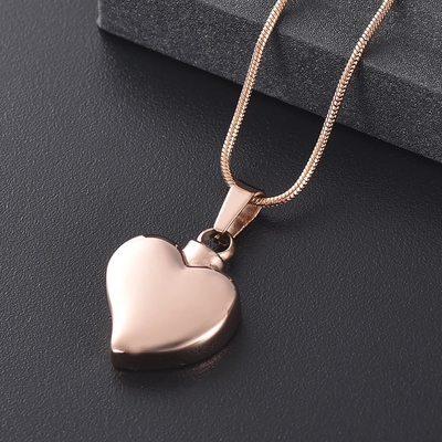 Decoration Heart Cremation Pendant Memorial Necklace Ashes Holder Urn High Polished