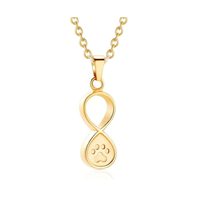 Excellent Europe and US Heart-Shaped Footprints Stainless Steel Pet Memorial Necklace