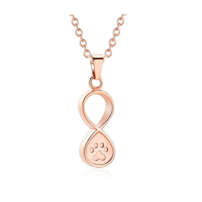 Excellent Europe and US Heart-Shaped Footprints Stainless Steel Pet Memorial Necklace
