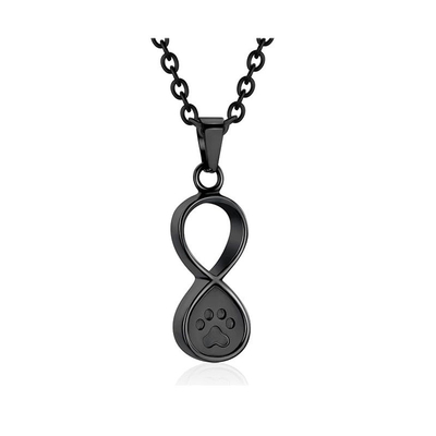 Excellent Europe and US Heart-Shaped Footprints Stainless Steel Pet Memorial Necklace