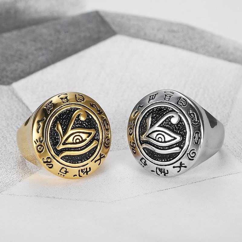 Fashionable Stainless Steel Ring for Men Europe and USA Horus's Eyes Fashion Accessory