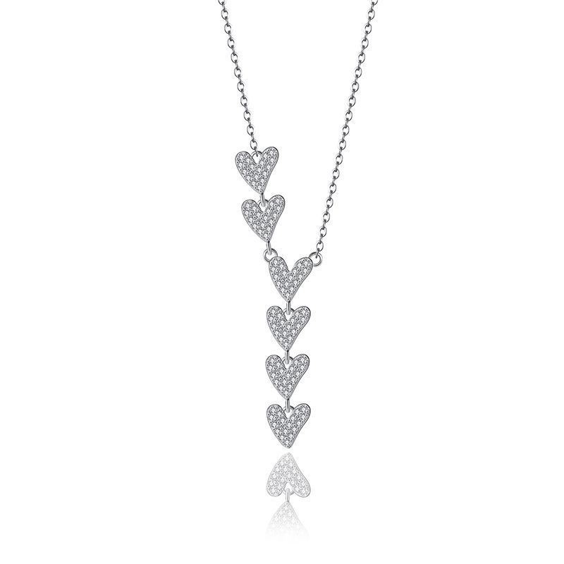 Multi-Heart Cold Wind Necklace Senior Light Luxury Design in S925 Sterling Silver