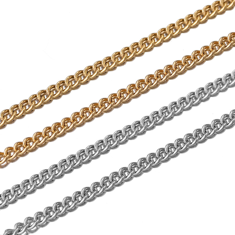 Customizable Stainless Steel Curb Chains for DIY Bracelet Necklace Decoration