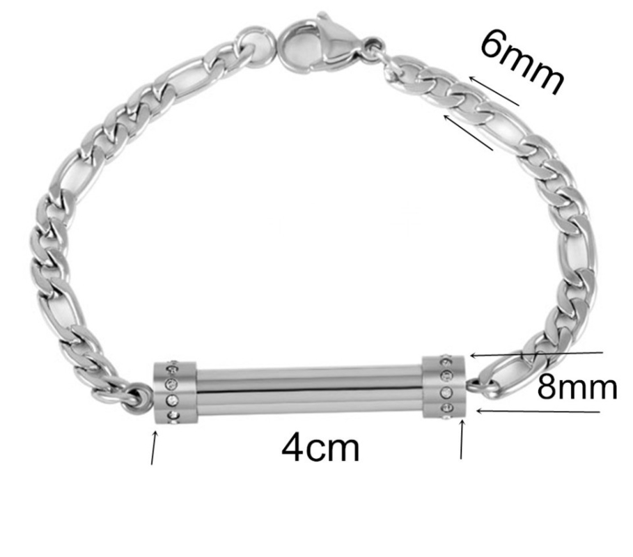 Free Shipping Personalized DIY Stainless Steel Cremation Jewelry Bracelet for Women Men
