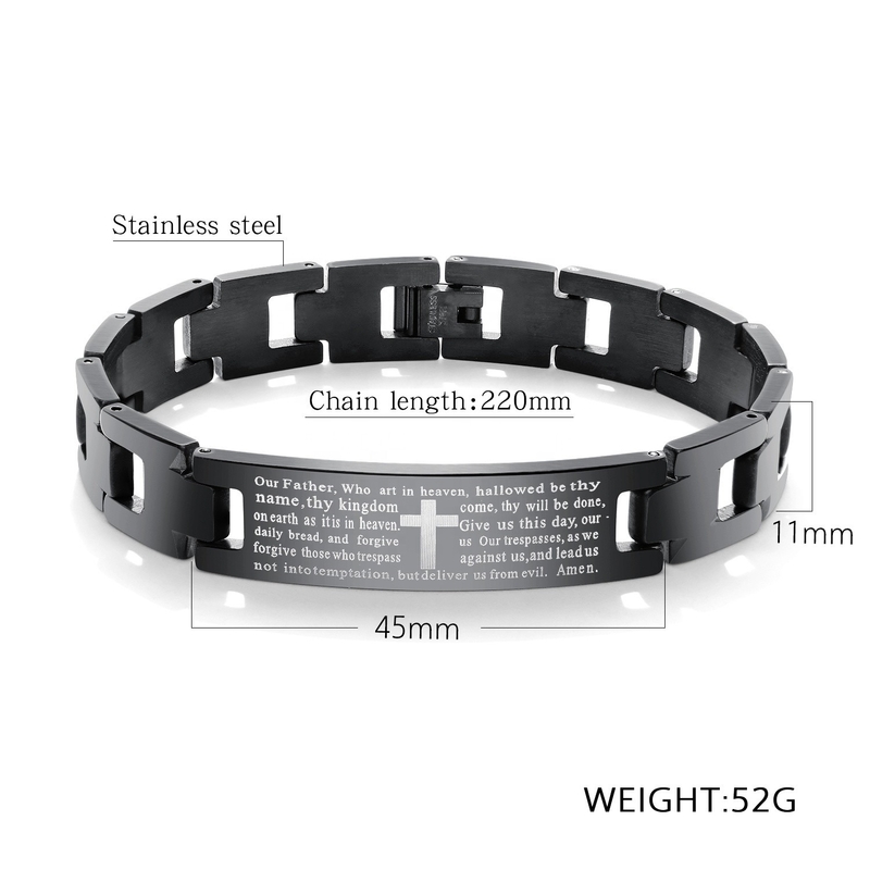 European Style Stainless Steel Bracelets for Men Bible Characters and OEM/ODM Options