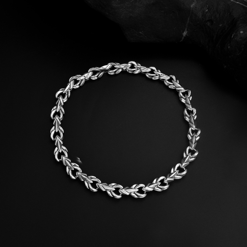 Sterling Silver Hip Hop Chain European and American Men's Advanced Sense Hipster Necklace