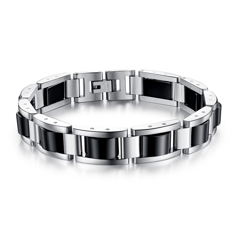 Stylish Gold Plated Japanese and Korean Fashion Titanium Steel Magnet Men's Bracelet
