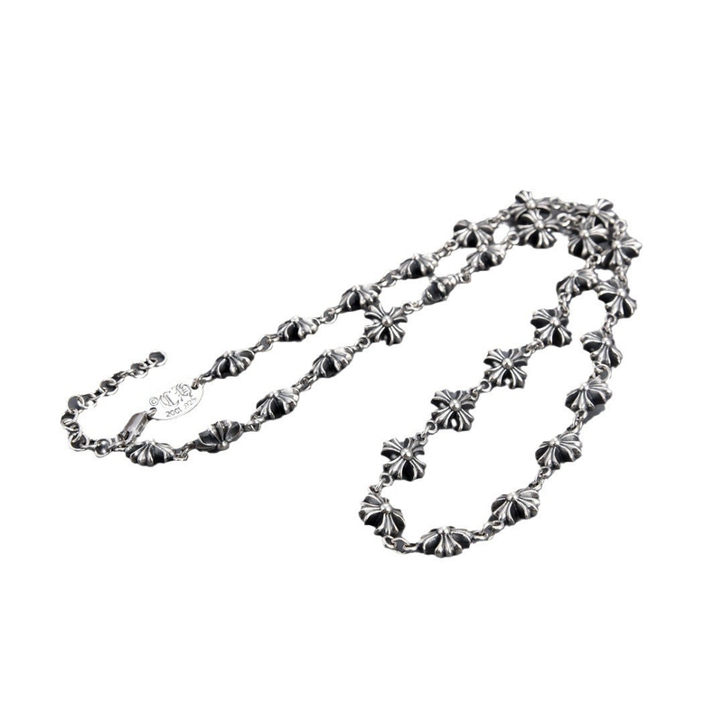 925 Sterling Silver Full Cross Necklace Collarbone Chain Rose Gold Plated for Couples