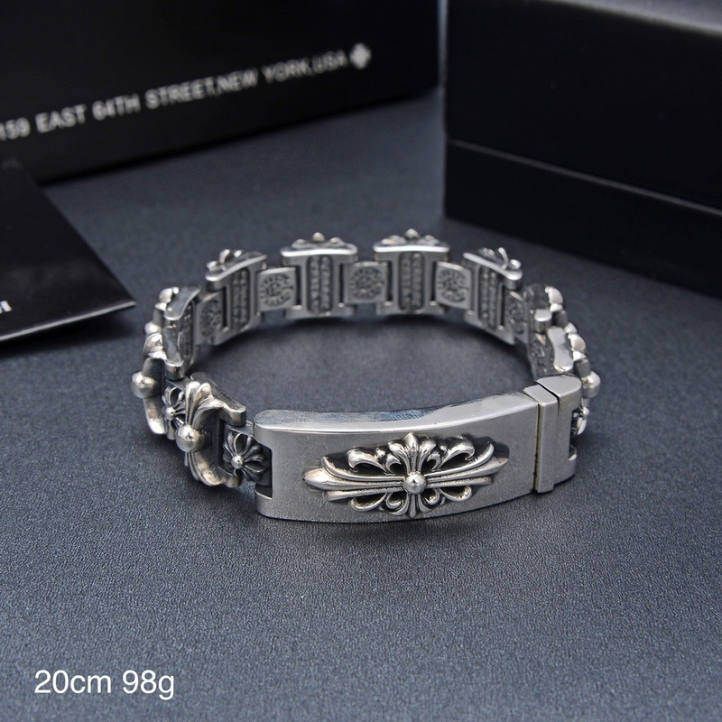 Multi-Element Creative Design Thai Silver Men's Big Bracelet with 925 Sterling Silver
