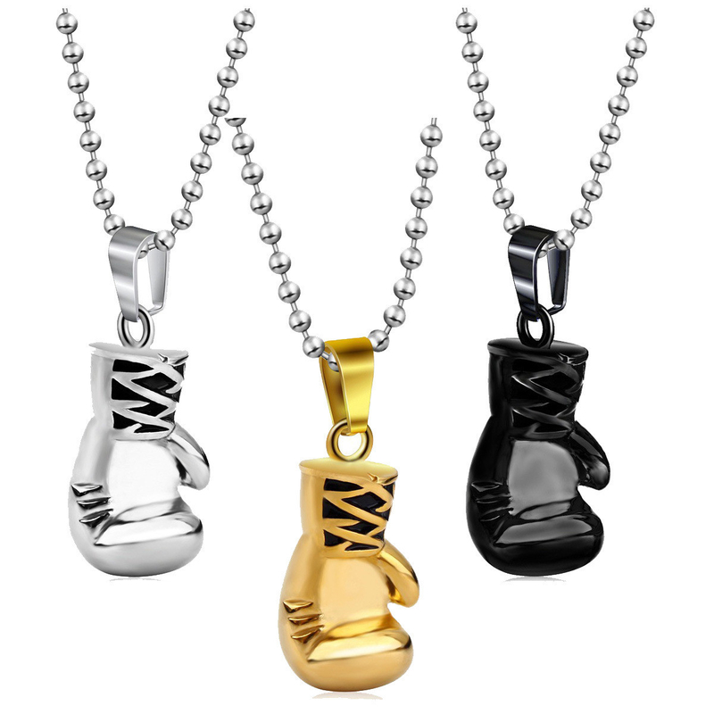 Vintage Boxing Gloves Men's Necklace Personality Collar Pendant for Personalized Style