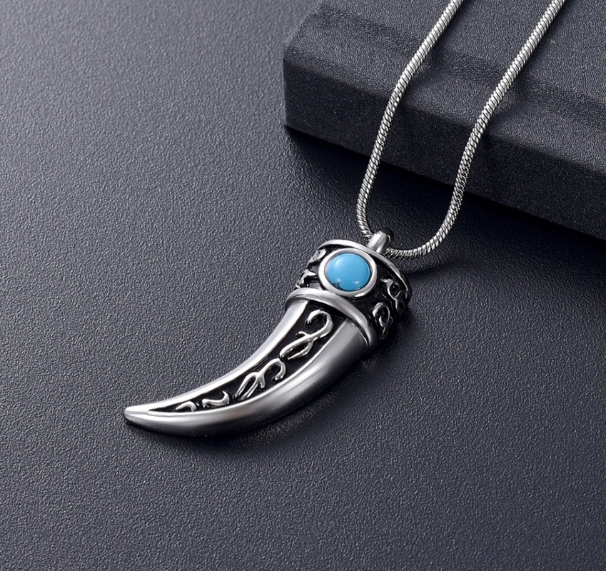 Classic Style Stainless Steel Memorial Pendant Necklace for Men Cremation Jewelry