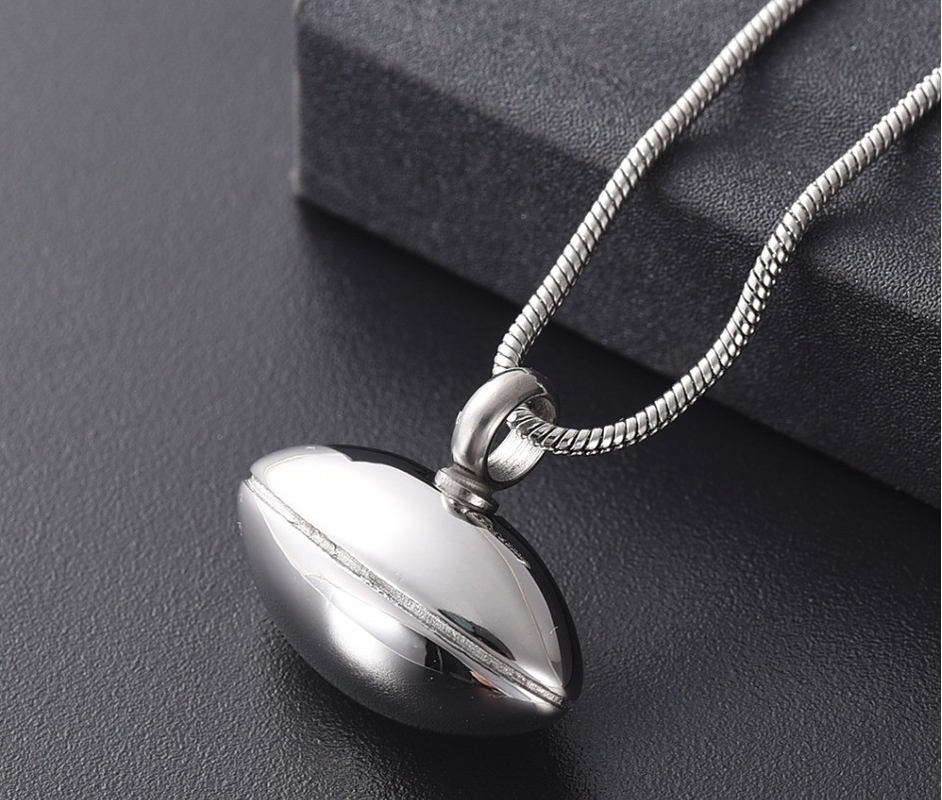 Individuality Rugby Pendant Jewellery Memorial Necklace Locket for Human and Pet Ashes