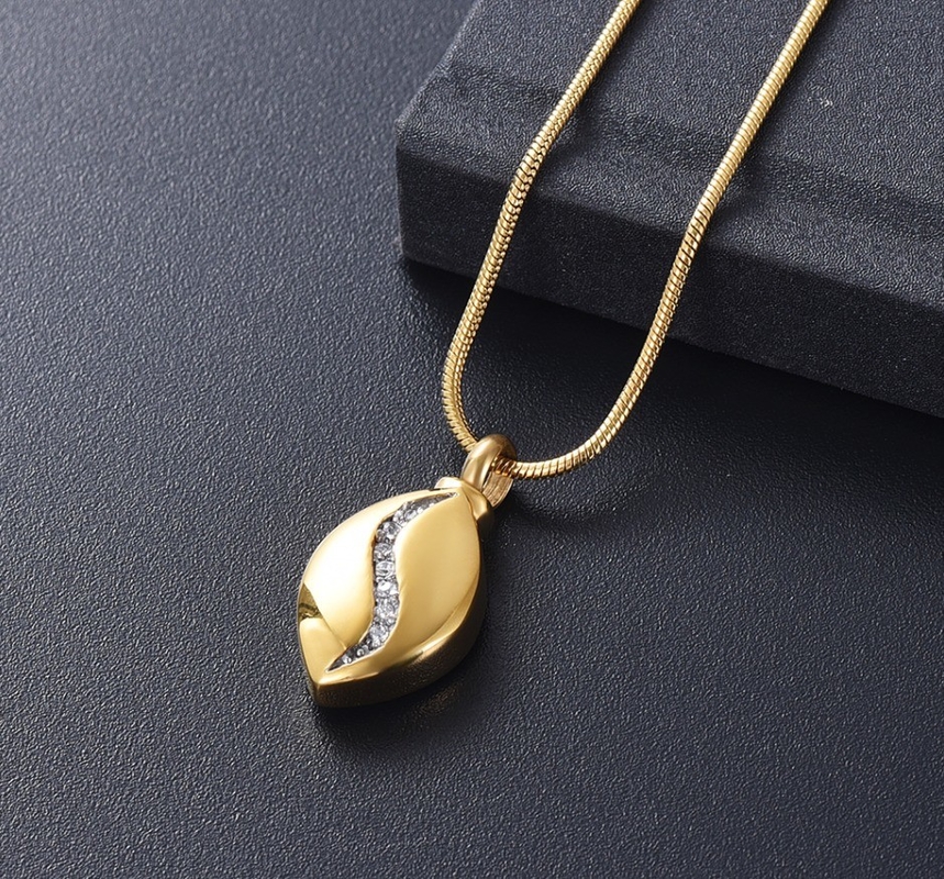Free Engrave PR Memorial Jewelry Fashion Teardrop Keepsake Pendant Necklace for Women