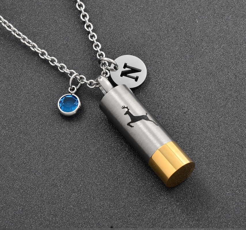 Deer Shot Gun Memorial Urn Pendant Necklace Excellent Jewelry Type Pendants or Charms