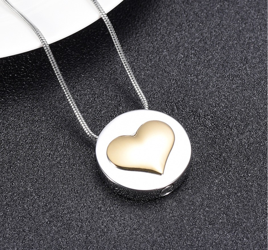 Stainless Steel Love Heart Keepsake Ashes Pendant for Human and Pet Cremation Jewelry