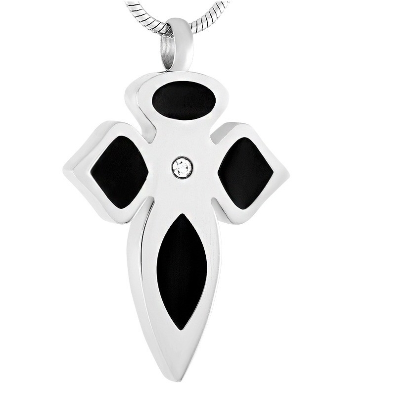 Men's Waterdrop Shape Pendant with Crystal Inlay and Enamel 18K Gold Plated Fashion