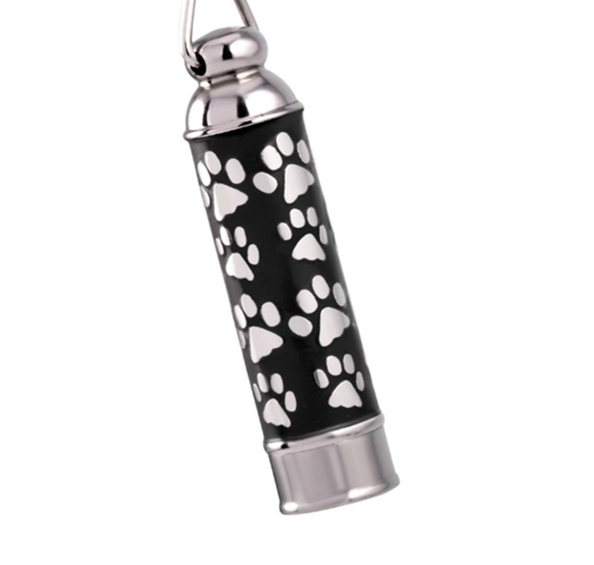 Cylinder Shape Stainless Steel Cremation Urn Pendant Necklace for Ash Pet Ash Urn Jewelry