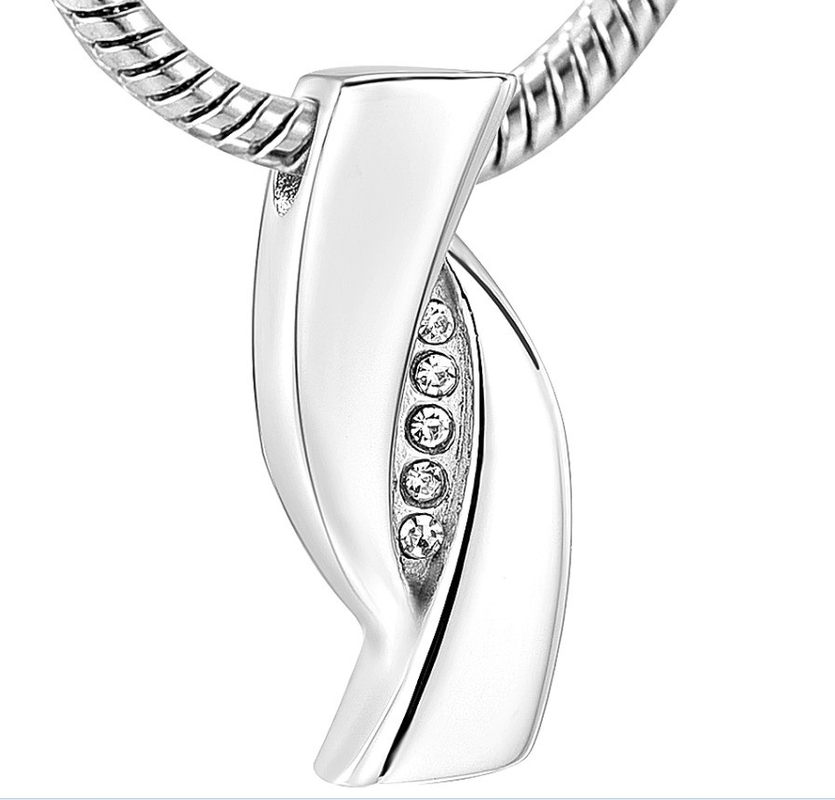Memorialization Cremation Jewelry Ashes for Necklace Z-Shaped Stainless Steel Pendant