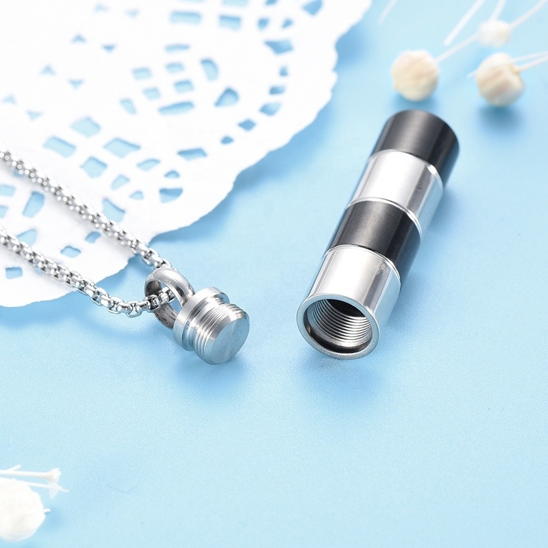 Free Shipping CLASSIC Style 304 Stainless Steel Cylinder Cremation Jewelry For Ashes
