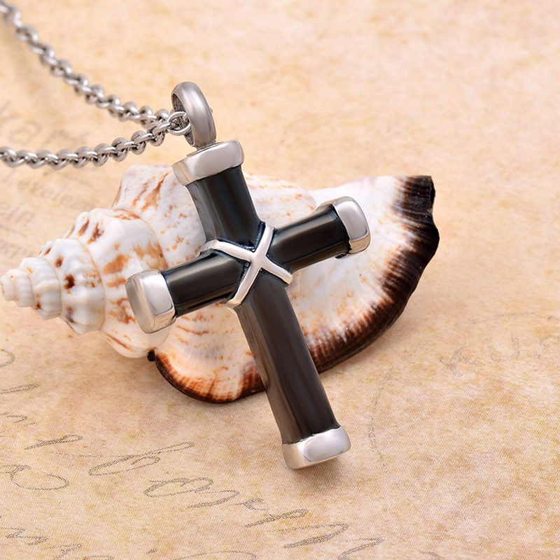 Cross Urn Necklace for Ashes Women Men Stainless Steel Memorial Pendant Cremation Jewelry