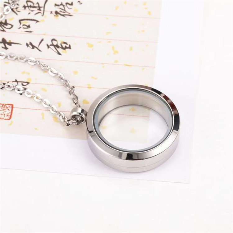Stainless Steel Cremation Round Urn Necklace Ashes Jewelry for Women Men Pet Keepsake Pendant Memorial Locket Ash Holder
