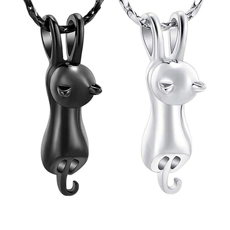 Stainless Steel Cute Kitten Perfume Bottle Animal Memorial Urn Pendant Unique Picture