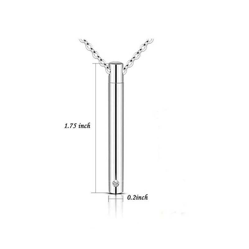Stainless Steel Perfume Bottle Pendant with Drilled Inner Hole Fine Cylinder Design