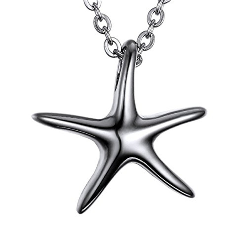 Unique Design Stainless Steel Cremation Jewelry Starfish Charm Urn Pendant Necklace