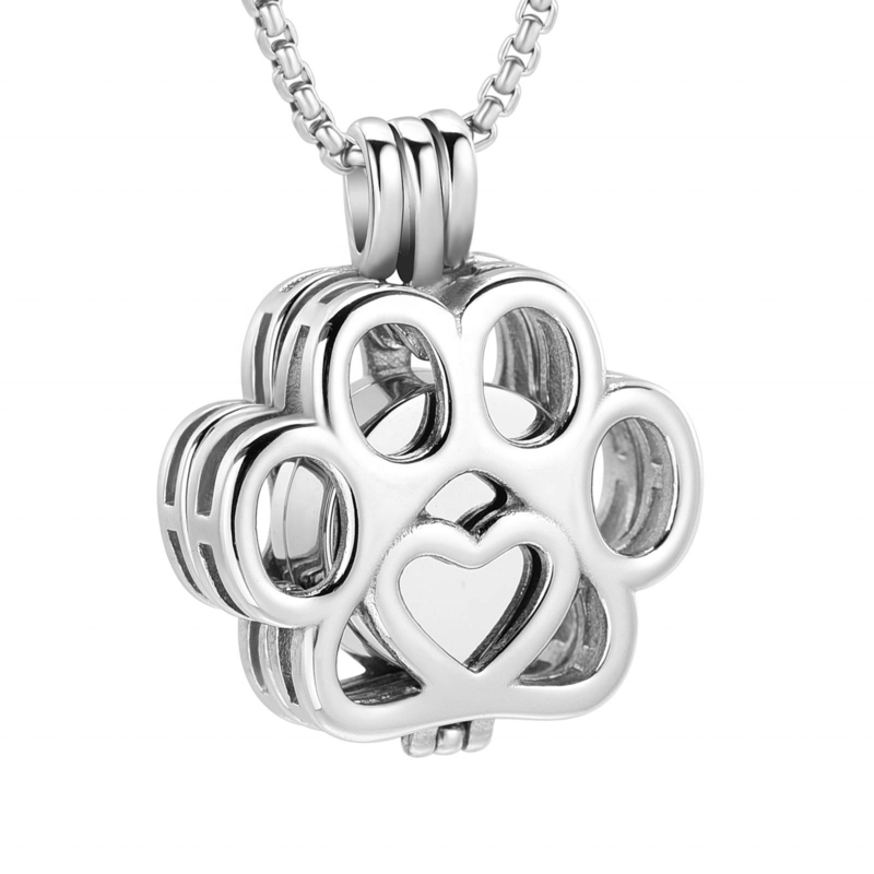 Pet Cremation Jewelry for Ashes Stainless Steel Memorial Locket Necklace
