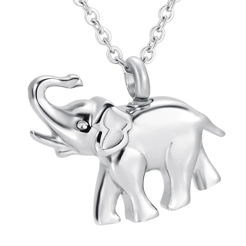 Lovely Elephant Memorial Necklace Jewelry SUS304 Stainless Steel Cremation Ashes Urn
